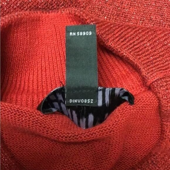 Investments II Women’s Sleeveless Mock Neck Sparkle Sweater, Red, Size 2X - Picture 7 of 8